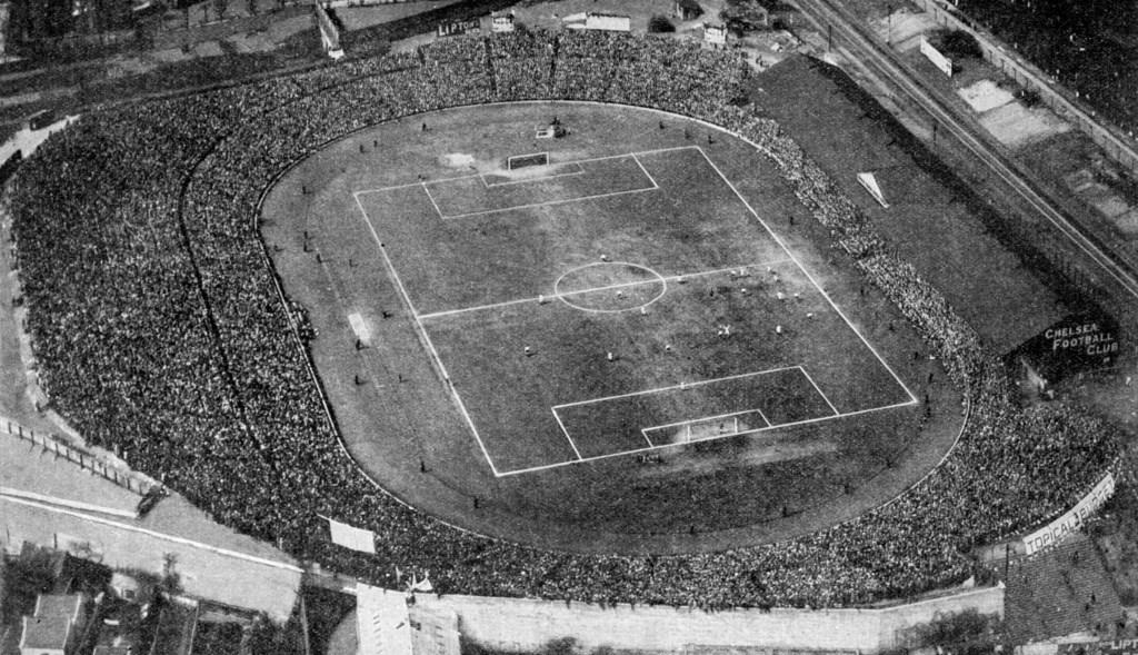 Aerial view of Stamford Bridge Chelsea Football Club Stadium - London 1922 Where did the name Stamford Bridge come from?
