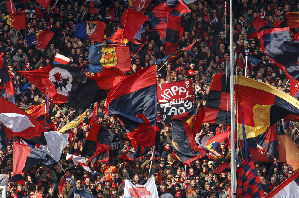 CFC Genua Fans beim Derby gegen Sampdoria im Marassi Stadion