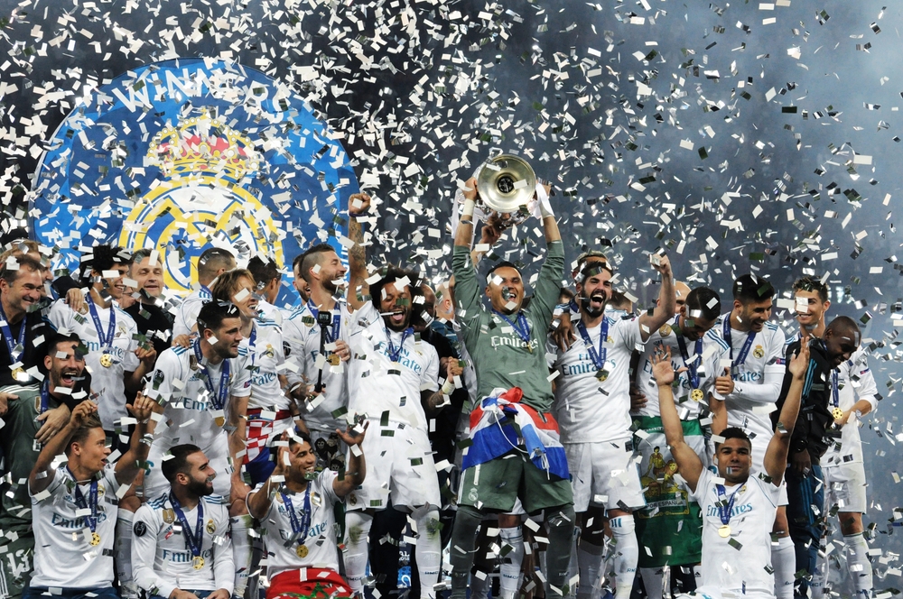 Real Madrid Champions League Sieger 2022 - hier feiern die Madrilenen den Champions League Triumpf 2018 in Kiew.